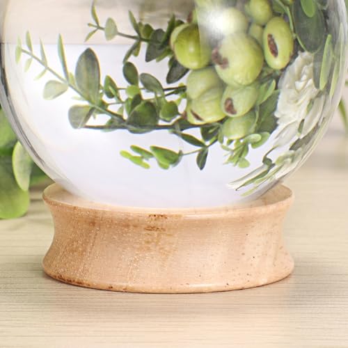 Pack of 12 Wooden Sphere Holder Display Stand for Crystal Sport Ball (6 Count)