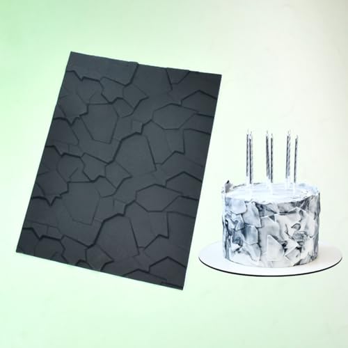 Fondant Silicone Mold for Cake Decoration Cake Border Stone Patter Impression Mat Fondant Embossing Stencil for DIY Cookies