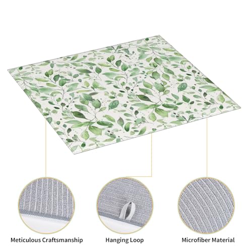 Green Leaves Dish Drying Mat