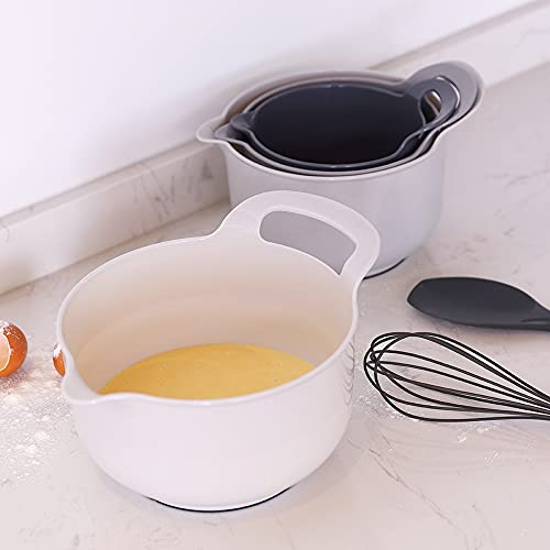 4 Pack Nesting Mixing Bowl with Pour Spout and Handle