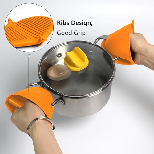 Oven Mitts Silicone Pot Holders Set Heat Resistant for Kitchen (6 Count)
