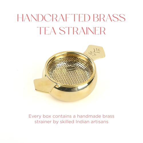 Brook37 Aurum Collection Luxury Loose Leaf Tea Gift Set with Brass Infuser (3 Count)