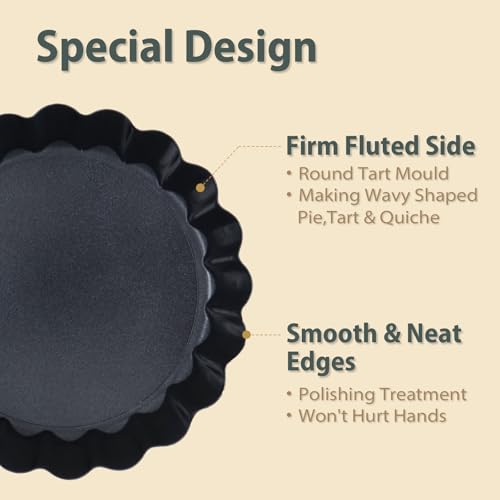 Mini Tart Pans Removable Bottom (16 Count)