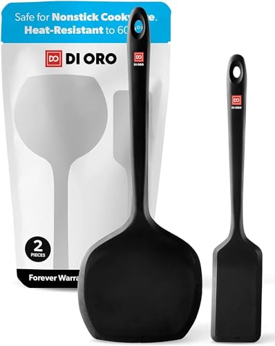 DI ORO Silicone Turner Spatula Set (2 Count)