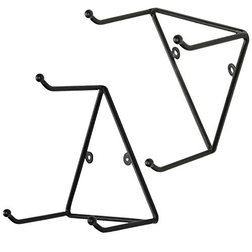 Matte Black Metal Triangular Coffee Mug Holder Wall Mount Display Rack Mug Organizer with 3 Hooks (4 Count)