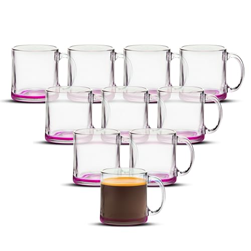 Clear Glass Coffee Mugs 13 oz. Set of 10 (10 Count)