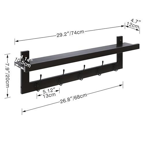Coat Hooks with Shelf Wall