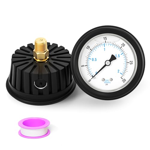 0 30PSI Stainless Steel Liquid Filled Pressure Gauge