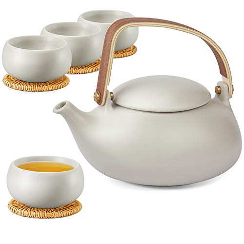 Japanese Teapot Set with 4 Cups