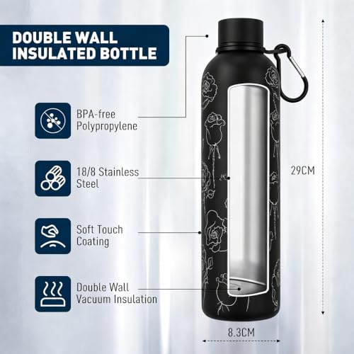 25oz Metal Water Bottle for Travel with Clip