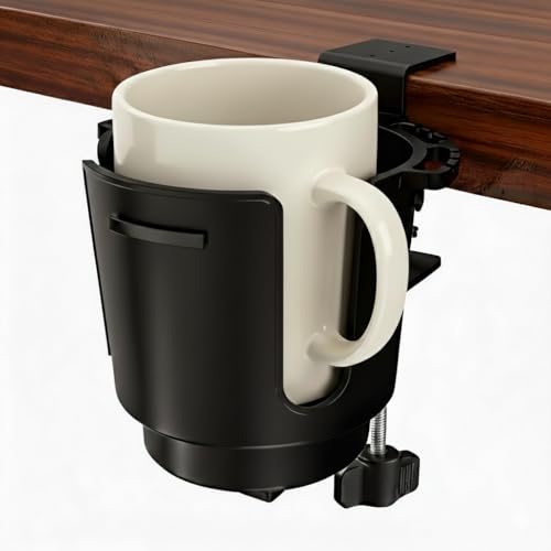 Large Desk Cup Holder Clamp with Metal Mount for 3.26" Water Coffee Bottles