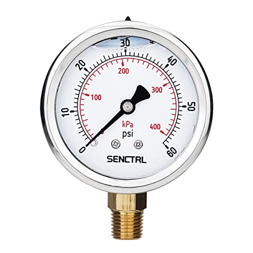 0 60 Psi Liquid Filled Low Pressure Gauge