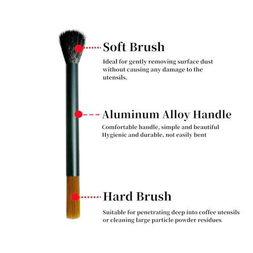 Professional Burr Grinder Cleaning Brush with Aluminum Handle