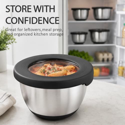 Stainless Steel Mixing Bowls with Lids (5 Count)