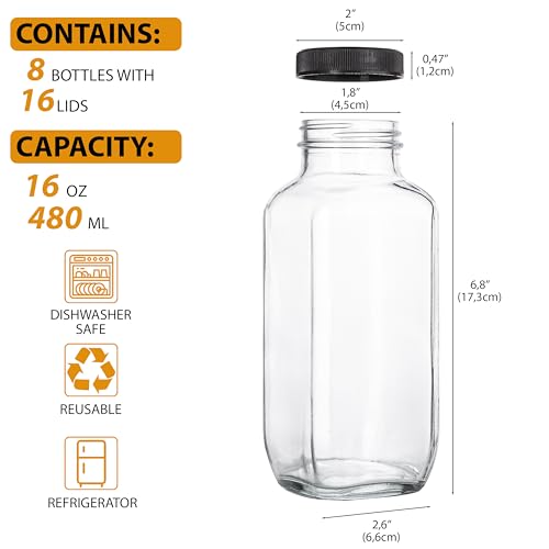 Juice Bottles with Lids (8 Count)