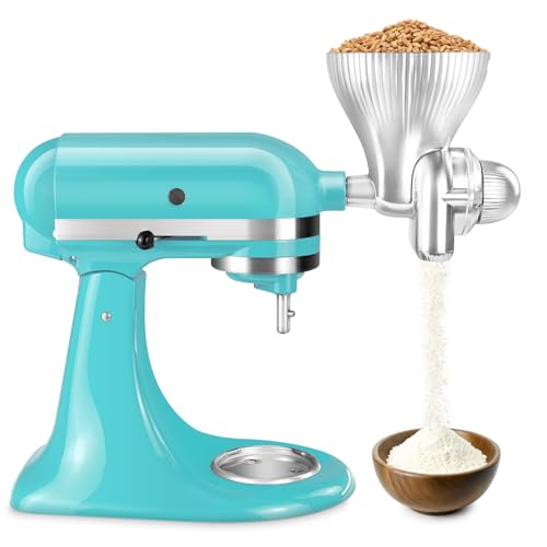 All Metal Grain Mill Attachment for KitchenAid Stand Mixers Wheat Grinder Flour Mill for Sourdough Baking