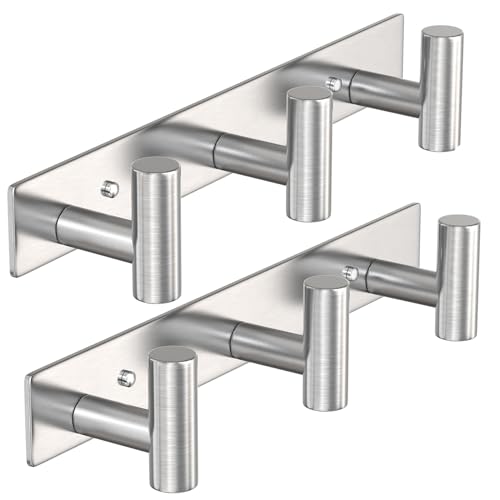 Silvery Hat and Coat Wall Mount Rack (2 Count)