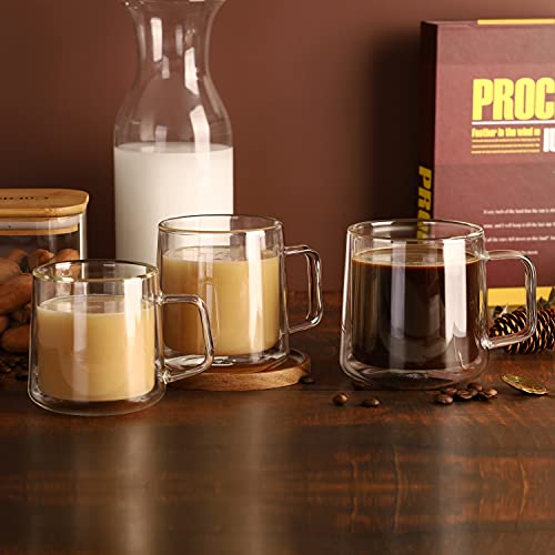 12oz Glass Coffee Mugs (4 Count)