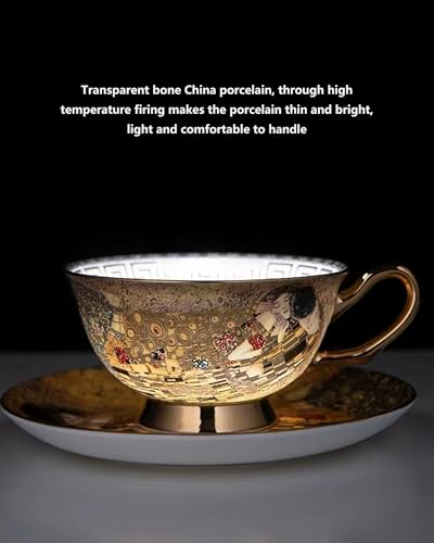 6 Piece European Bone China Coffee Cup & Saucer Set