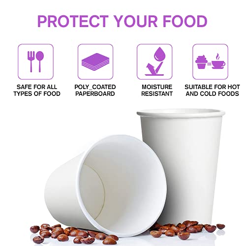 White Disposable Paper Coffee Cups (100 Count)