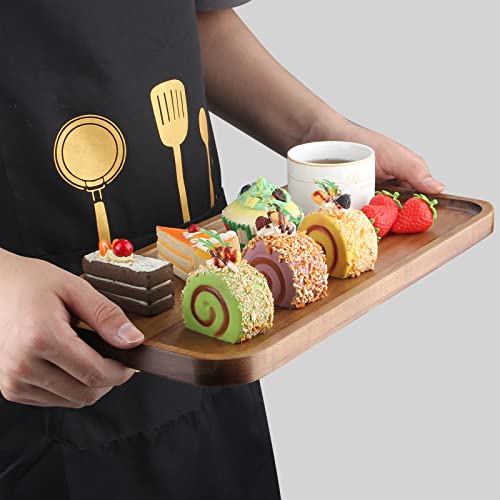 Large Wooden Serving Tray for Decor Charcuterie Boards Acacia Wood Platters