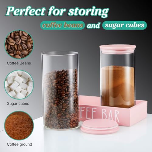 Pink Coffee Canister for Ground Coffee
