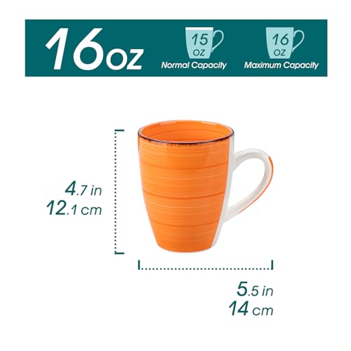 Bonita 16 Oz Large Coffee Mugs Set of 6 (6 Count)