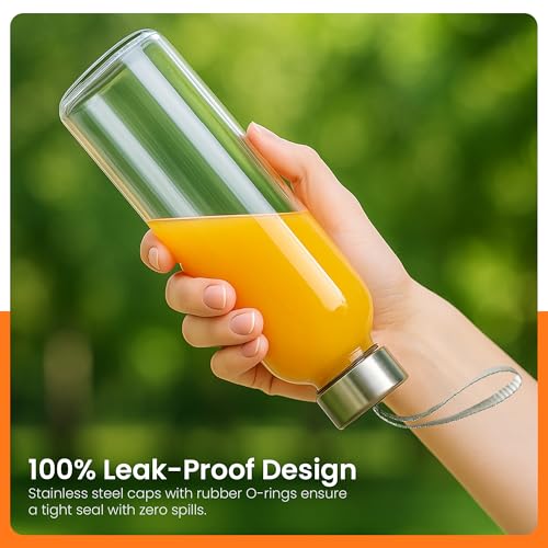 Clear Glass Bottles with Lids (6 Count)