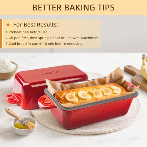 9x5 Enameled Cast Iron Loaf Pan with Lid