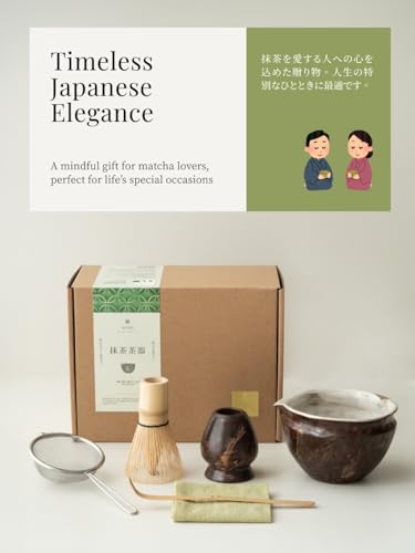 Matcha Set with Handmade Ceramic Bowl & Bamboo Whisk