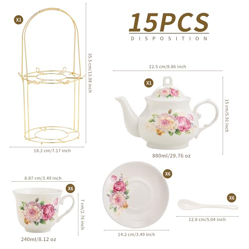 20 Pieces Porcelain Tea Sets For Women