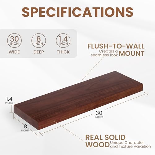 Rustic Floating Shelves for Home Decor (2 Count)