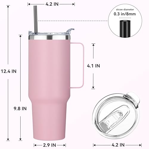 40 oz Stainless Steel Tumbler with Handle (8 Count)