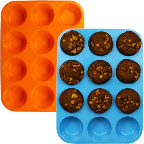 12 Cups Silicone Mini Muffin Pan Set (2 Count)