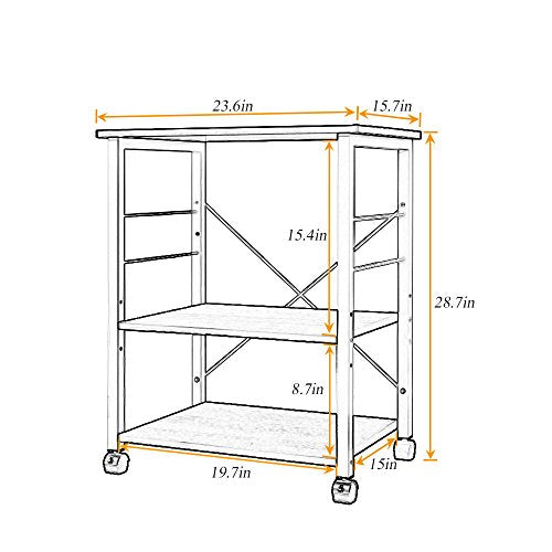 Standing Baker's Racks Appliance Table Small Rolling Kitchen Cart Microwave Cart Stand