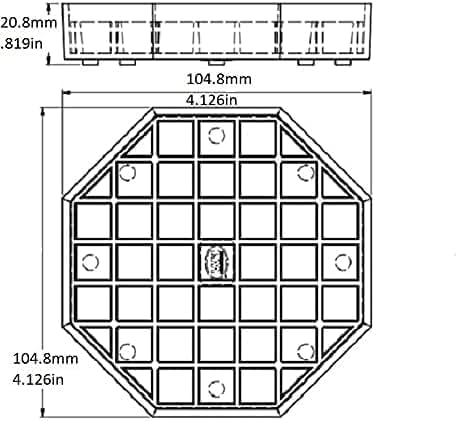 4 Inch Octagonal Drip Tray Black Honeycomb Grid 12 Pack Bar Mat