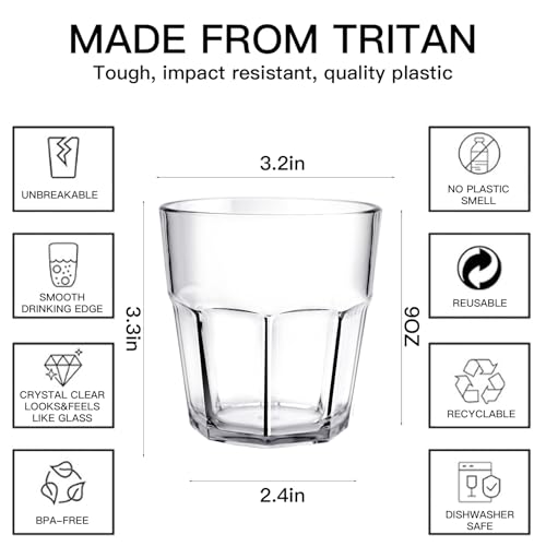 Plastic Drinking Glasses Shatterproof Set of 4 (4 Count)