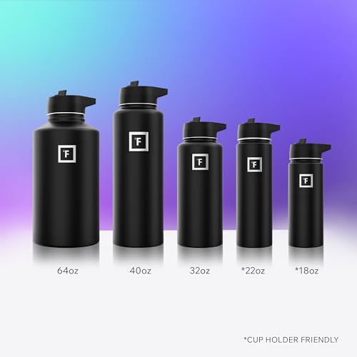 22 oz Wide Mouth Water Bottle with 3 Lids