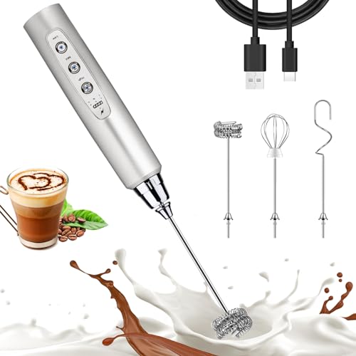 Silver Milk Frother Wand for Coffee