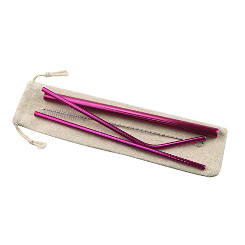 Metal Straws Stainless Steel Straws 8.5" Drinking Straws Reusable 4 Set