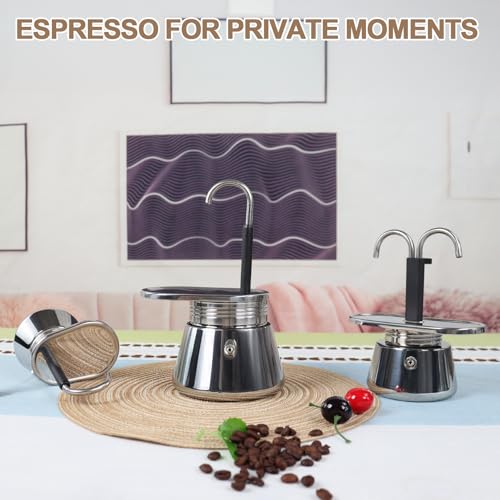 Uncoated 1 Cup Single Tube Moka Pot 304 Thickened Stainless Steel