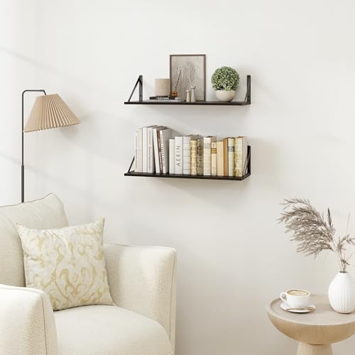 Black Deep Floating Shelves for Wall (2 Count)