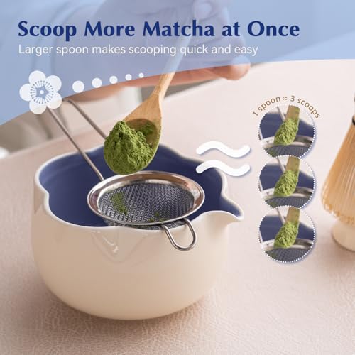Matcha Set 8Pcs Floral Ceramic Matcha Kit with Matcha Whisk