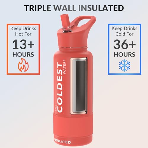 Coldest Insulated Water Bottle with Straw Lid