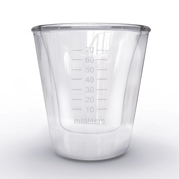 Double Wall Graduated Glass Espresso Shot Measuring Cup