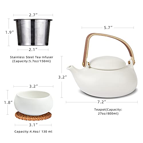 Japanese Tea Set with 4 Cups