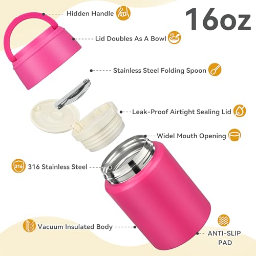 16oz Insulated Food Jar with Spoon
