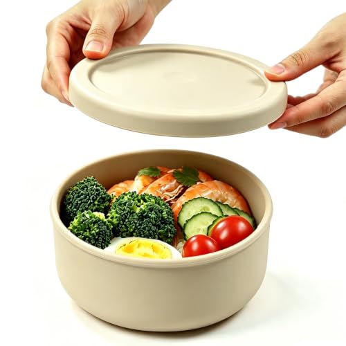 24 fl oz Adult Silicone Reusable Lunch Bento Bowl with Lid