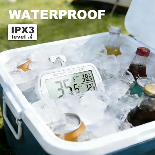Waterproof Refrigerator Fridge Thermometer (2 Count)