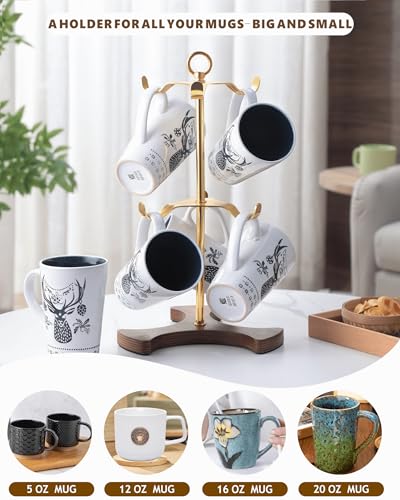 Gold Mug Holder Tree for Countertop